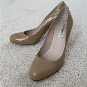 Like new patent leather nude heels by LK Bennett